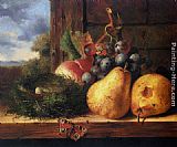 Famous Fruit Paintings - Still life with a birds nest and fruit